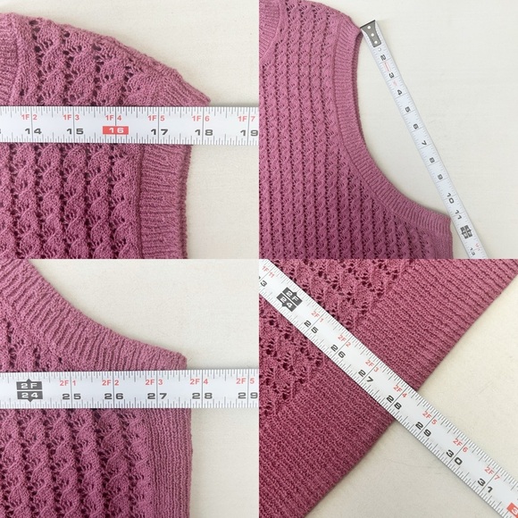 Penningtons Sleeveless Crochet Cotton Sweater Tank with Ribbed Bands Pink 4X NWT - Picture 14 of 15